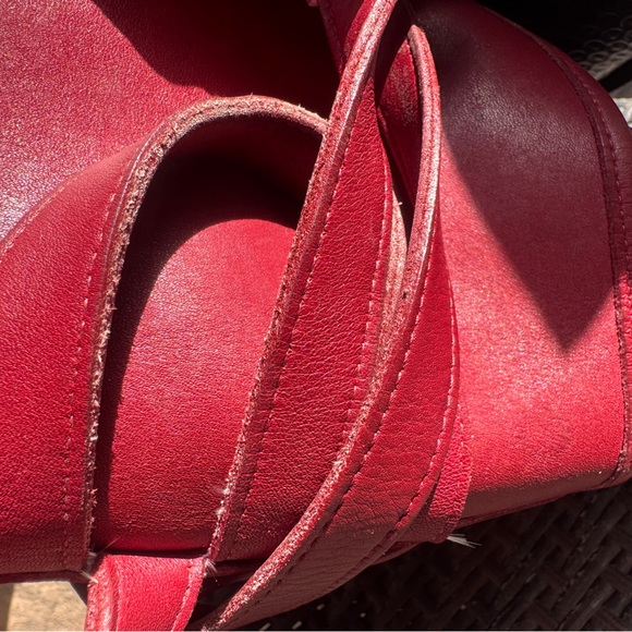 Coach Red 2pc Genuine Leather Backpack Purse Ltd. Edition & Cosmetic Pouch Set - Picture 14 of 17